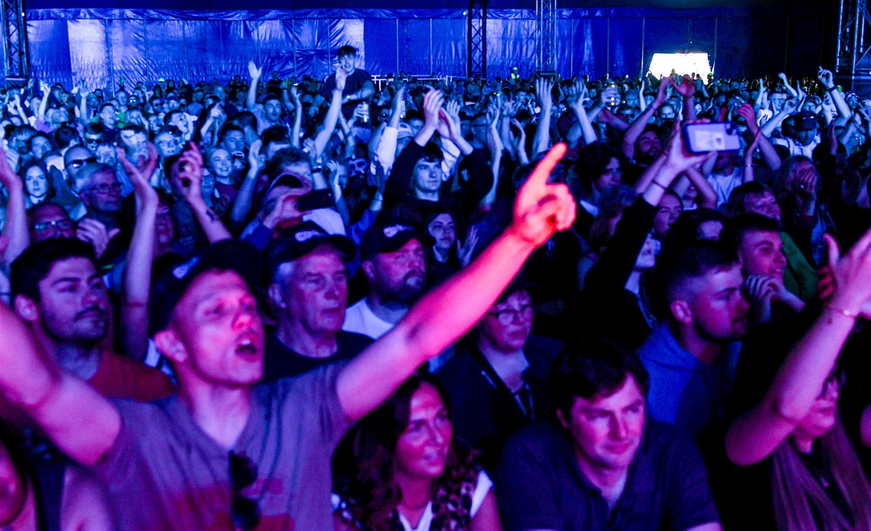 Fans welcome Peat & Diesel to the stage. Pictures: James Mackenzie.