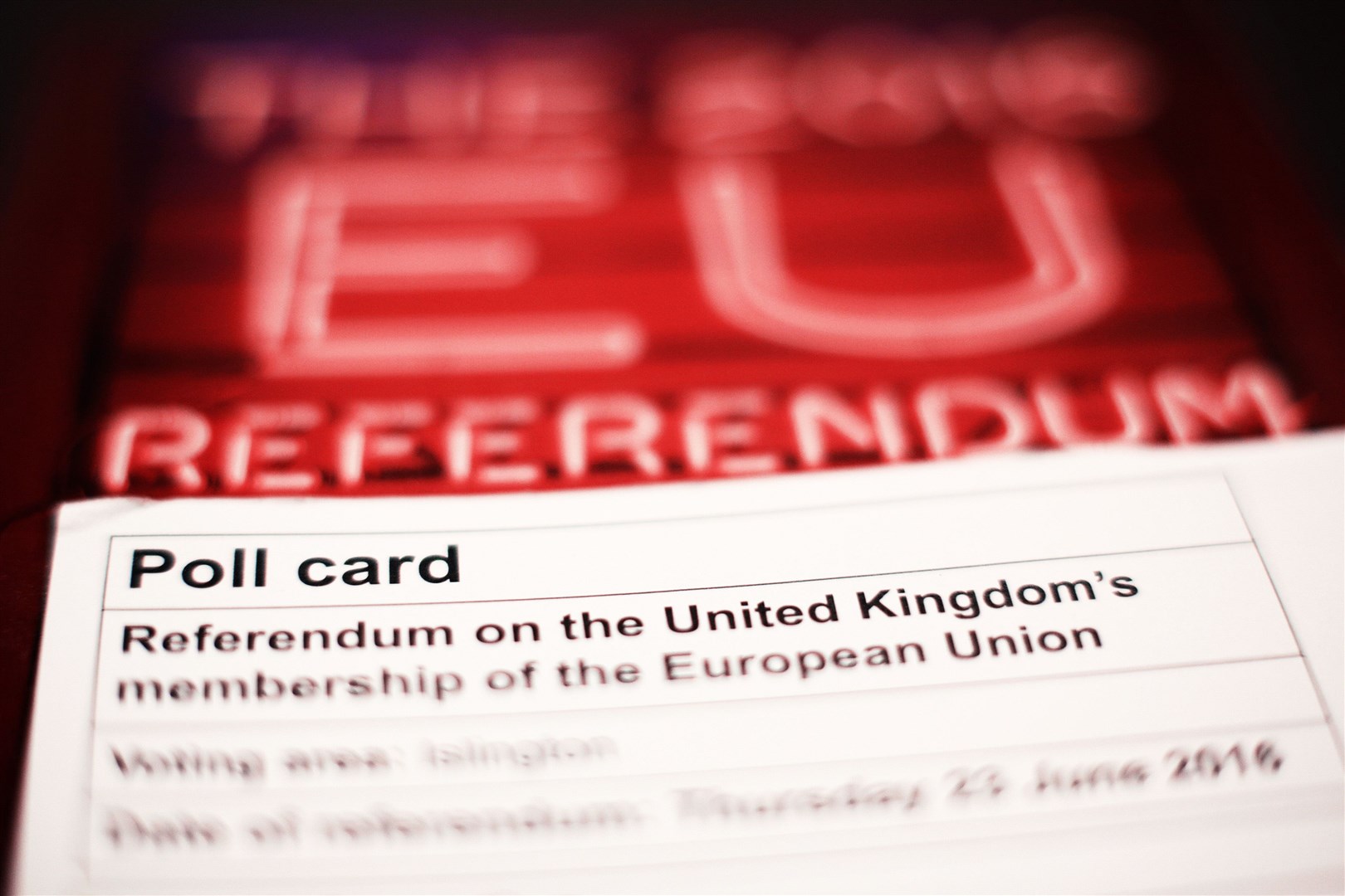 A polling card and voting guide for the 2016 EU referendum (Yui Mok/PA)