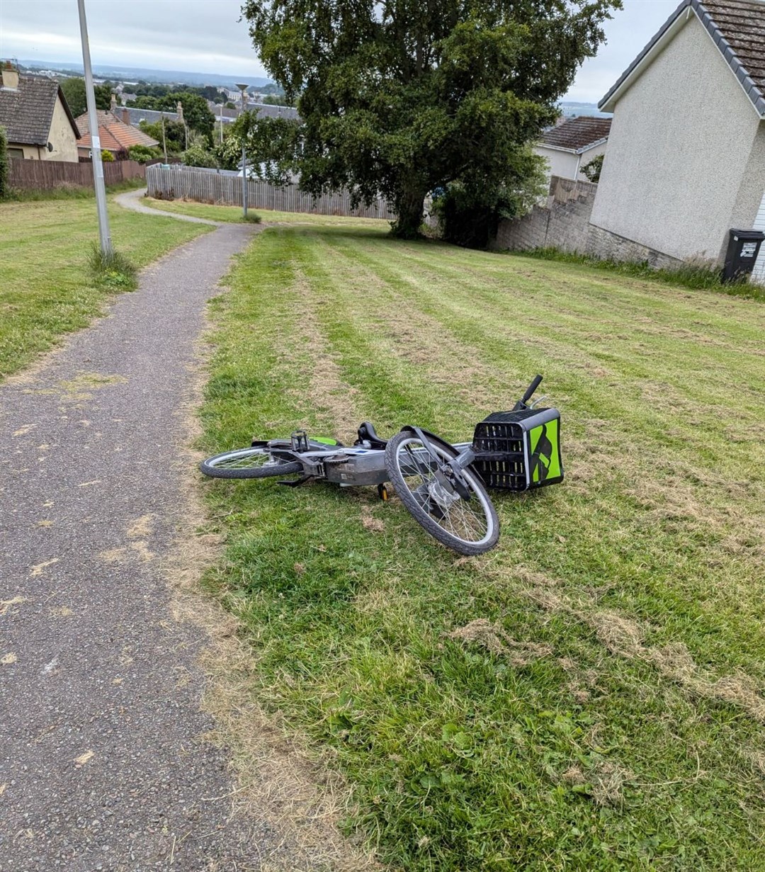 Another discarded Hi-Bike after theft in Inverness.