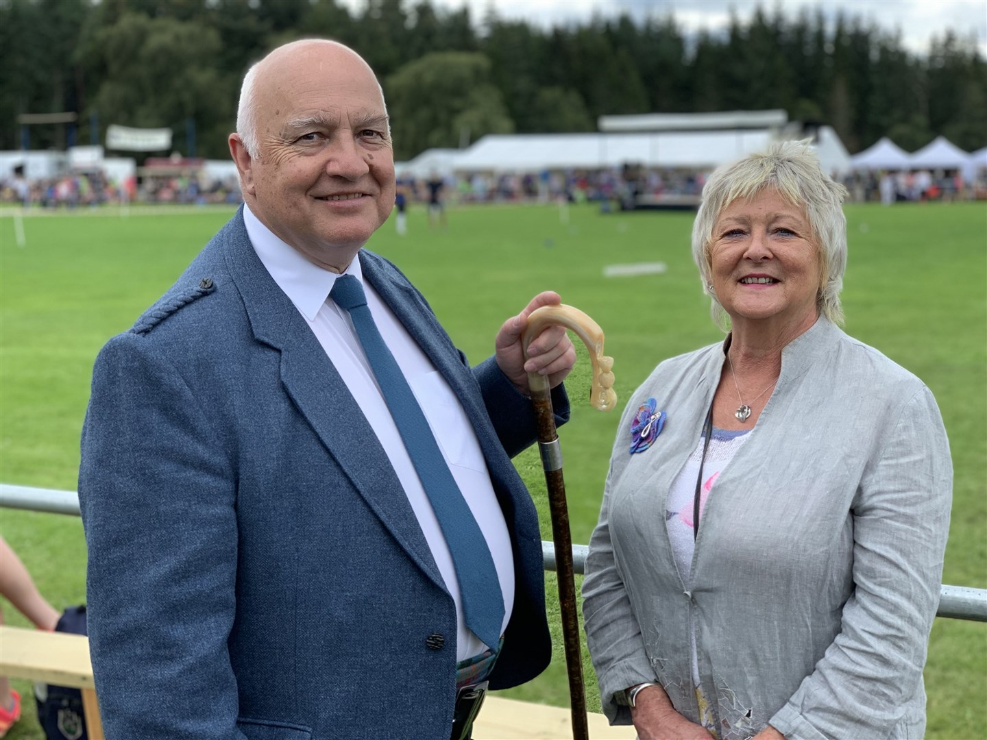 Bill Lobban (at the Nethy Games with his wife Jennifer) is champion for the mountain hare.