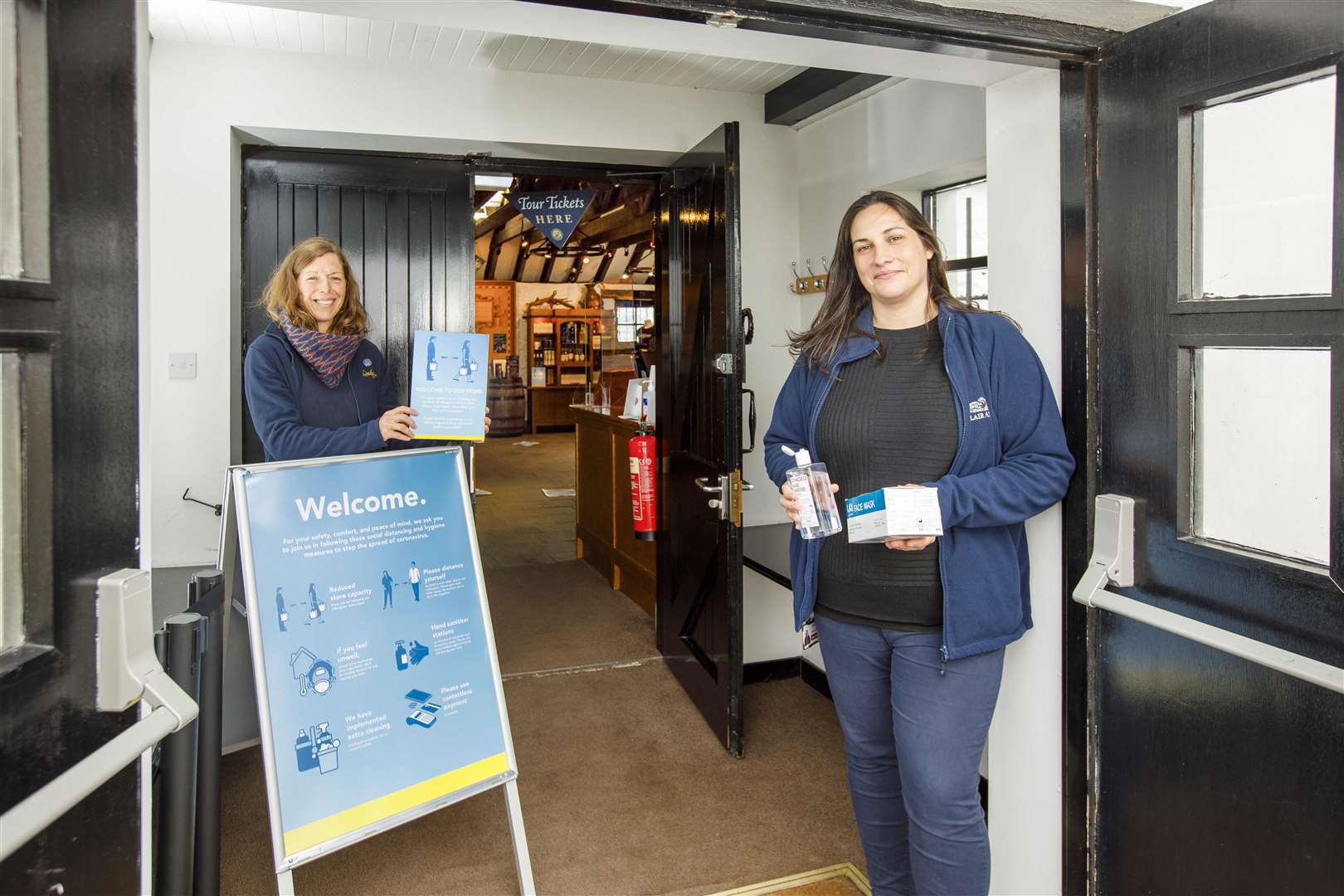 Alison Etheridge and Laura Murray at the visitor centre at Dalwhinnie Distillery.