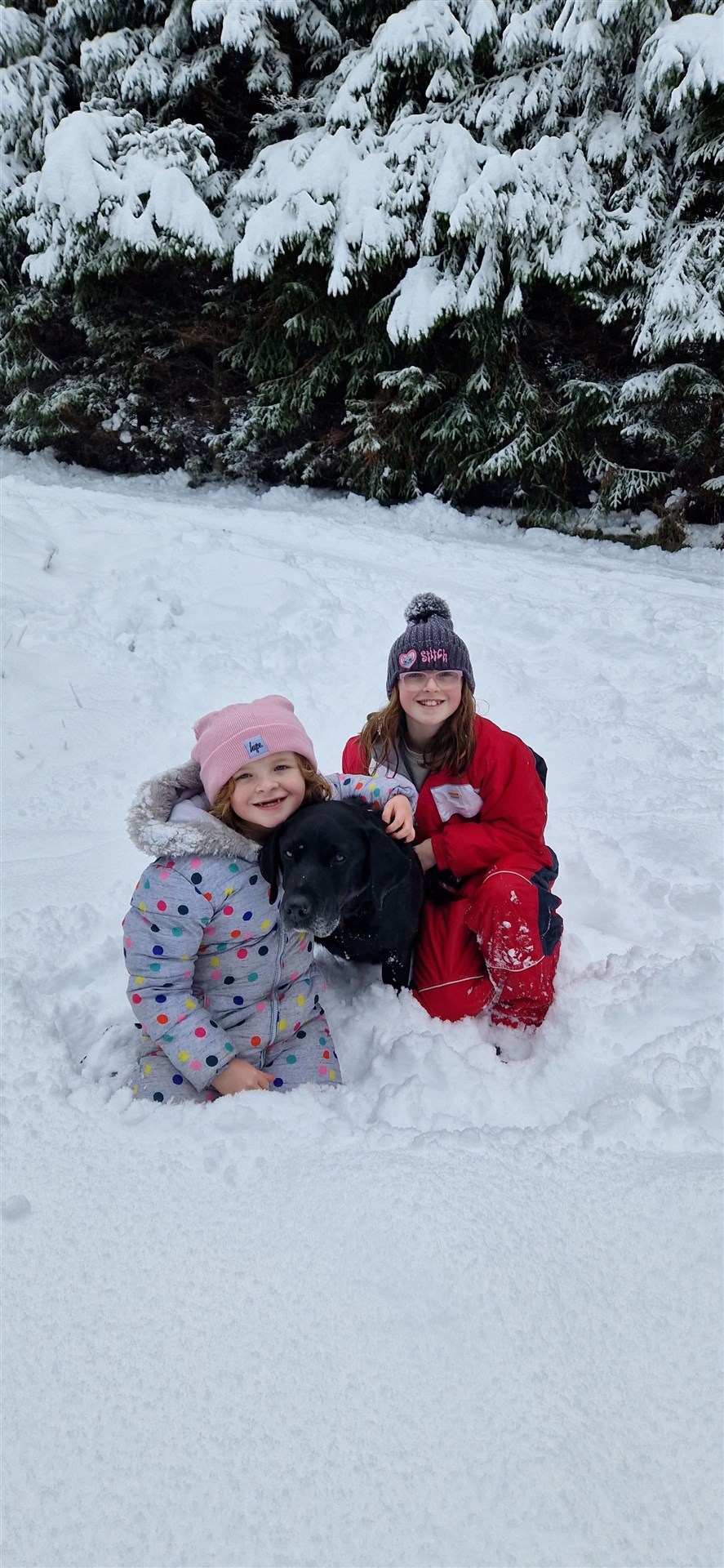 Sarah MacDonald, from Tomatin, sent these pictures of Laila and Mya enjoying a the snow.