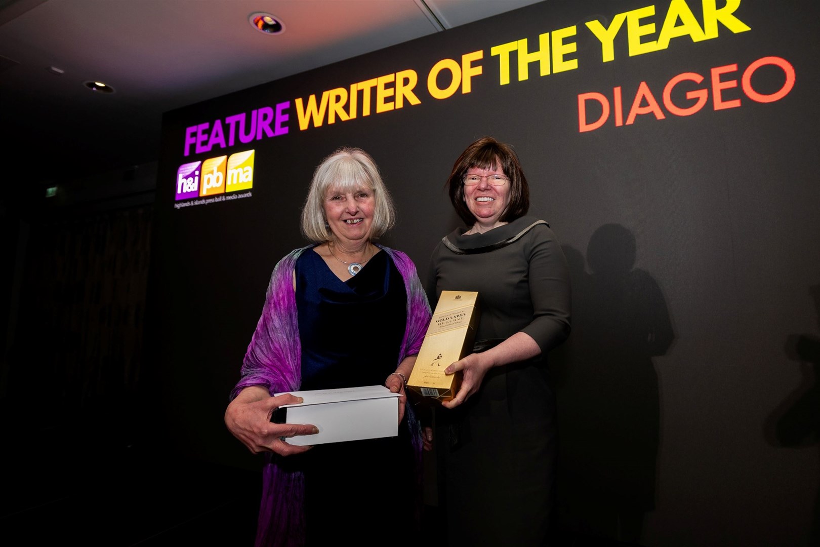 The Inverness Courier's Val Sweeney (left) won feature writer of the year. Picture: Paul Campbell Photography & Film.
