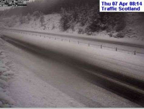 Snow is affecting routes across the Highlands.