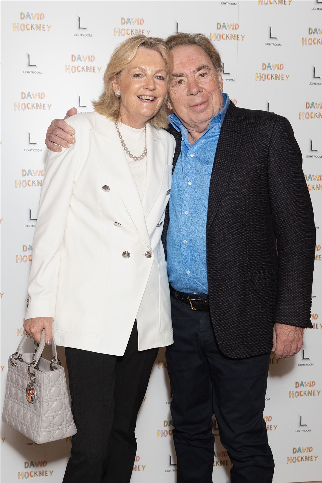 Andrew Lloyd Webber and Madeleine Gurdon were among the celebrities attending the Hockney show opening (Suzan Moore/PA)