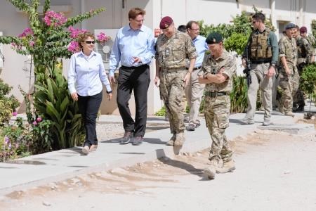 Danny Alexander with troops in Afghanistan.