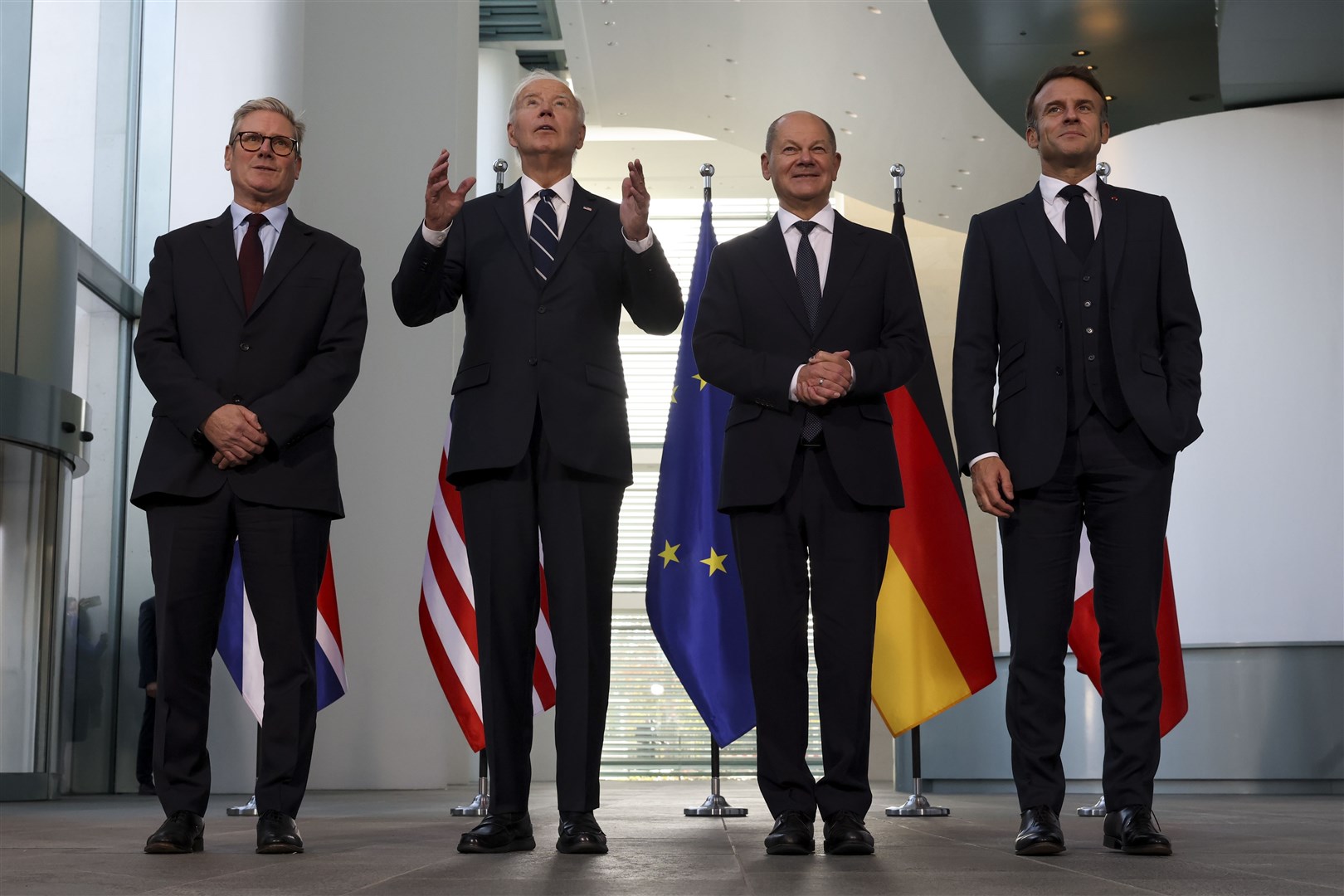 The leaders are expected to discuss ongoing conflicts in Ukraine and the Middle East (Fabrizio Bensch/PA)