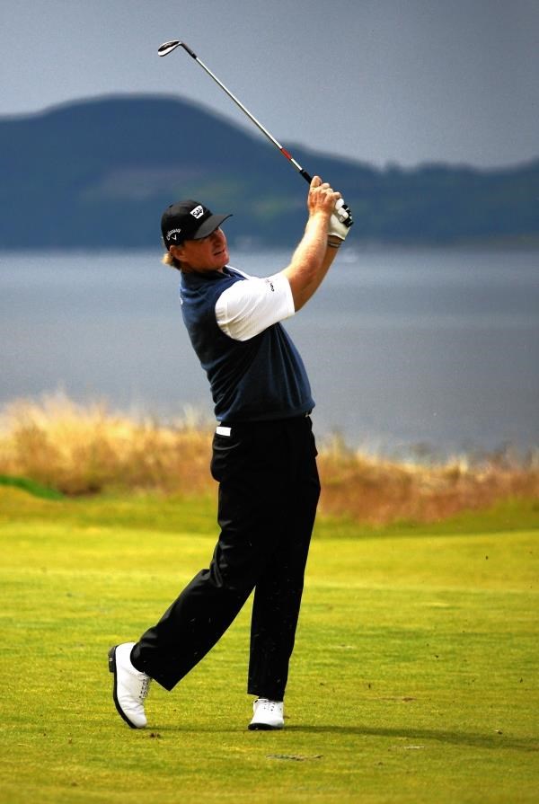 Ernie Els in action at Castle Stuart in the Scottish Open