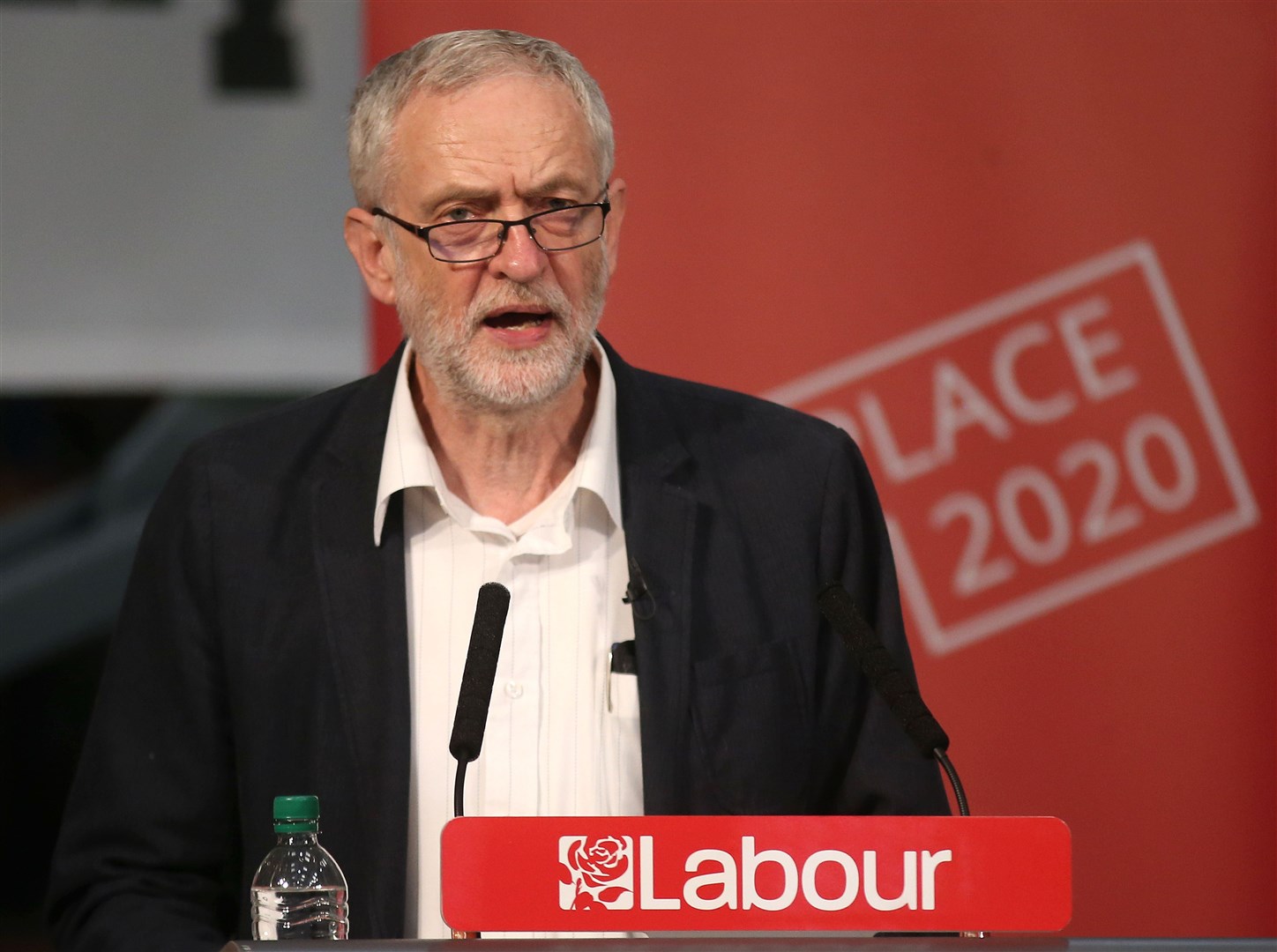 Labour leader Jeremy Corbyn launches Workplace 2020 – a discussion on what the world of work should look like in 2020, at Ecotricity, Woodchester, Stroud (Steve Parsons/PA)