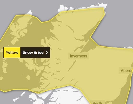 The newly-extended alert will run until midday on Sunday. Picture: Met Office.