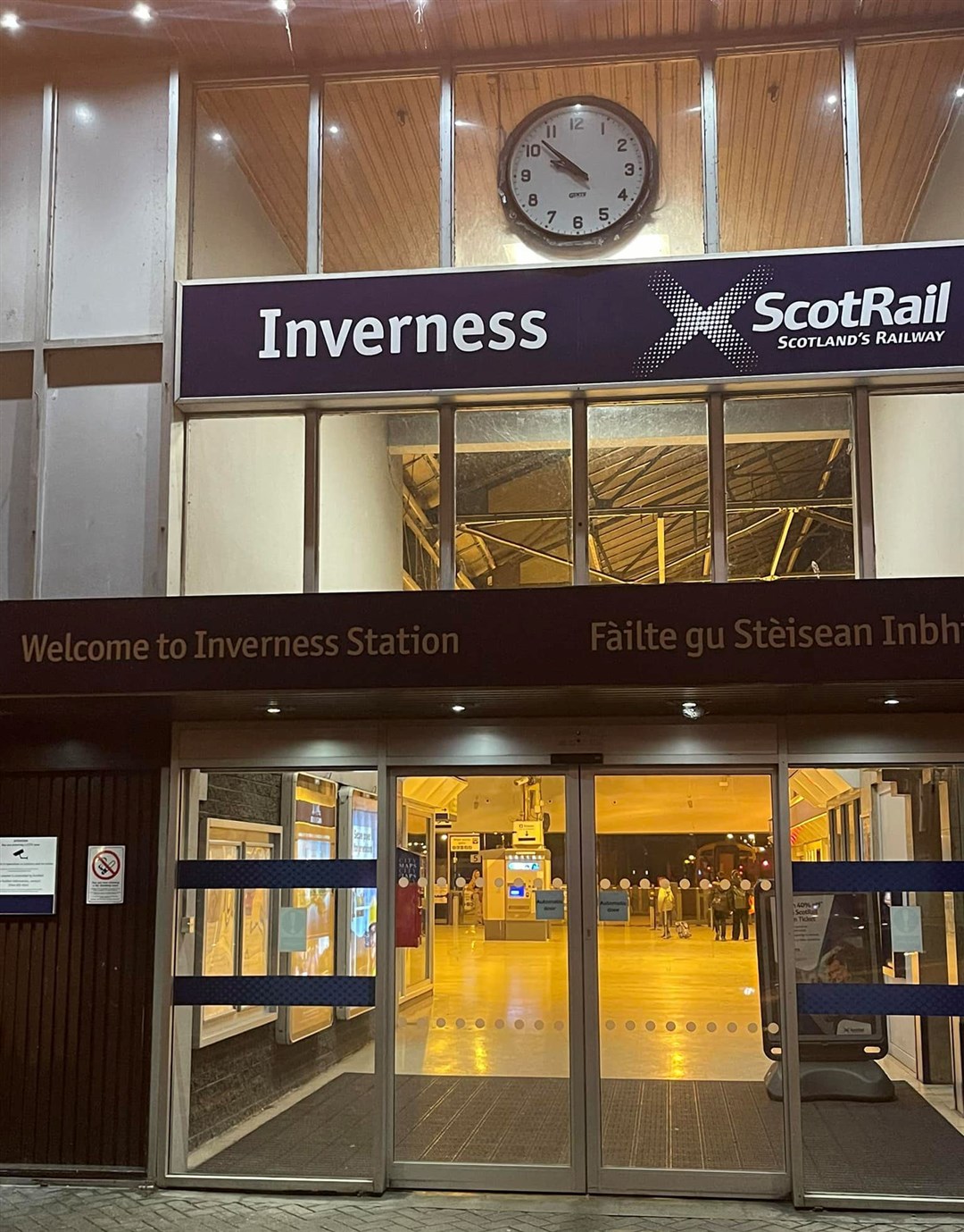 Councillor Macpherson caught the clock at Inverness as the train finally arrived home after 'kids on the track' had held it up at Carrbridge.