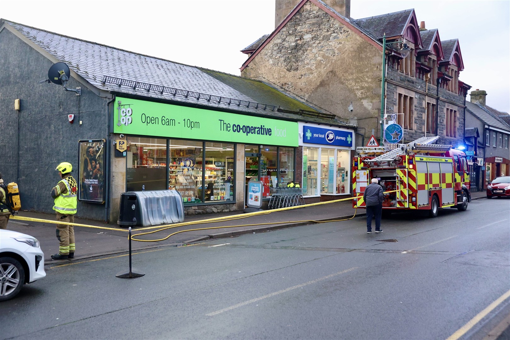 Checks were quickly made on one of the shop's fridges which appeared to be leaking gas.