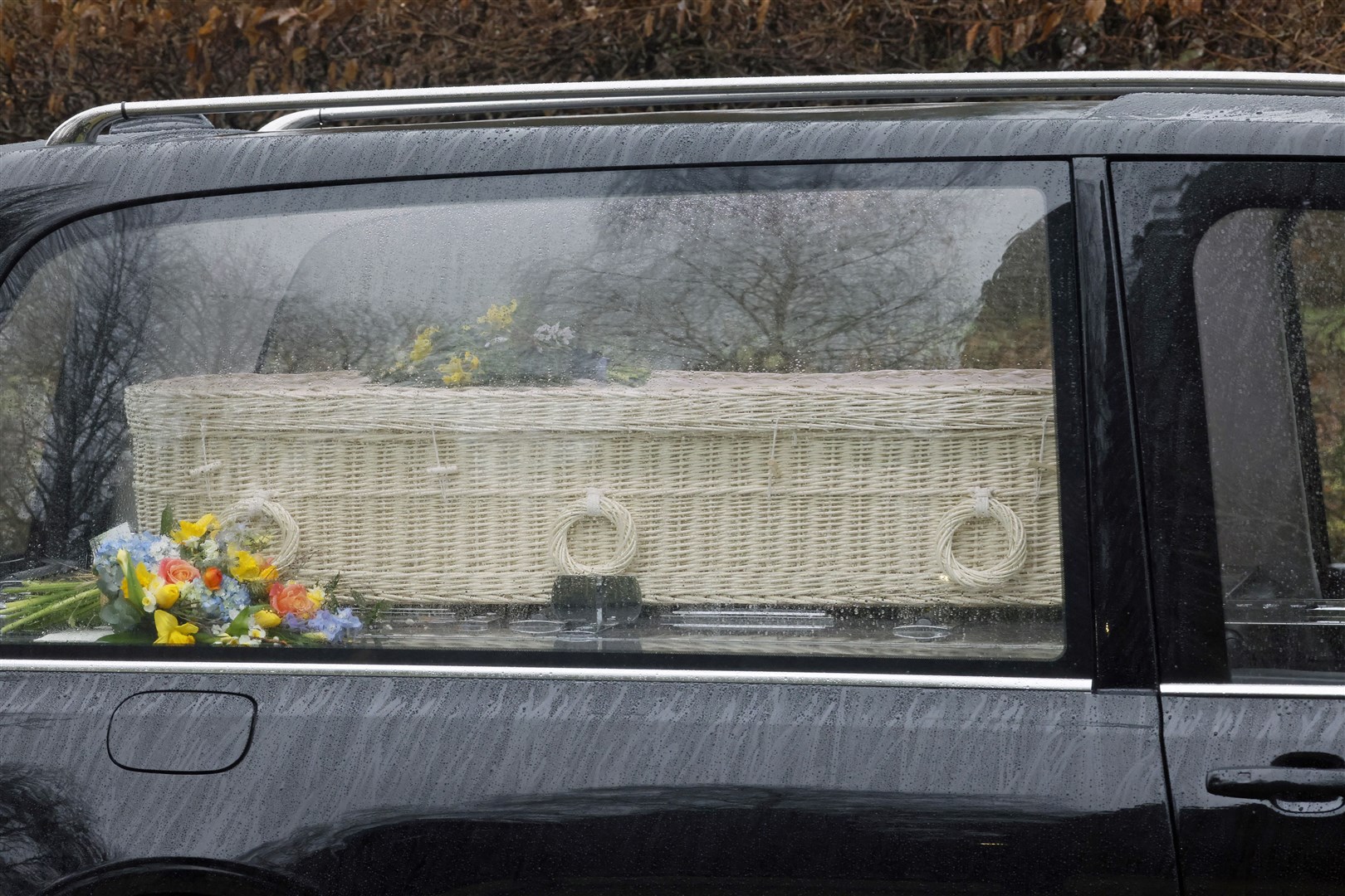 The coffin of Clare Drakeford, who had been married to Mark Drakeford for more than four decades (Jonathan Myers/Wales Online)