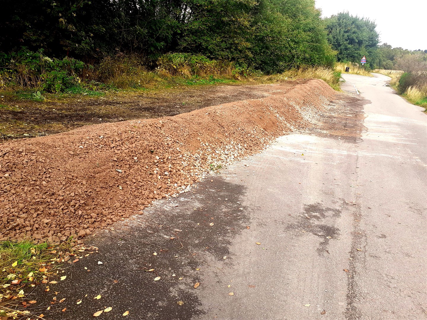 'No parking' says this mound of gravel in the heart of Aviemore