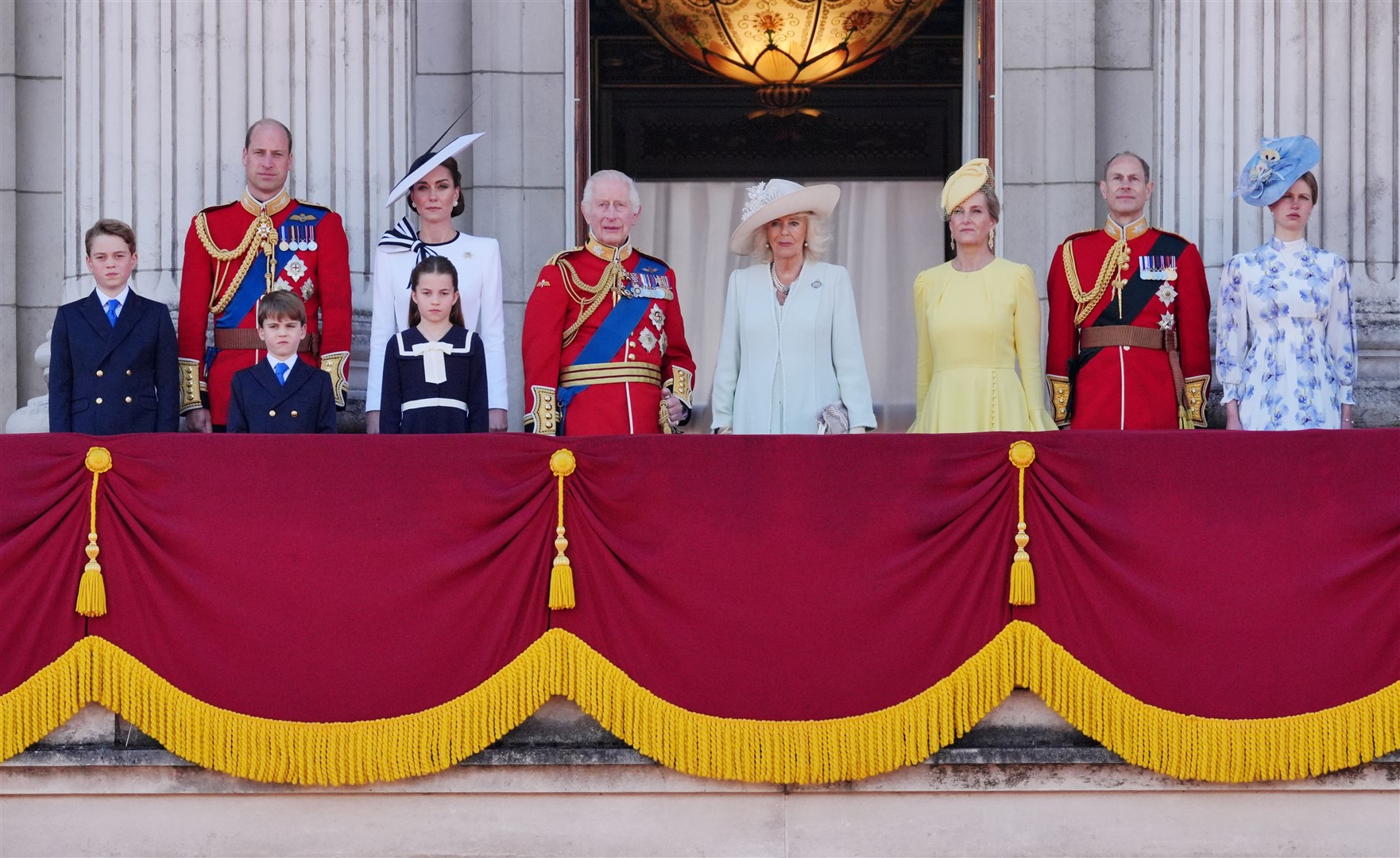 Members of the royal family are expected to appear on the Buckingham Palace balcony to watch the RAF flypast (Jonathan Brady/PA)