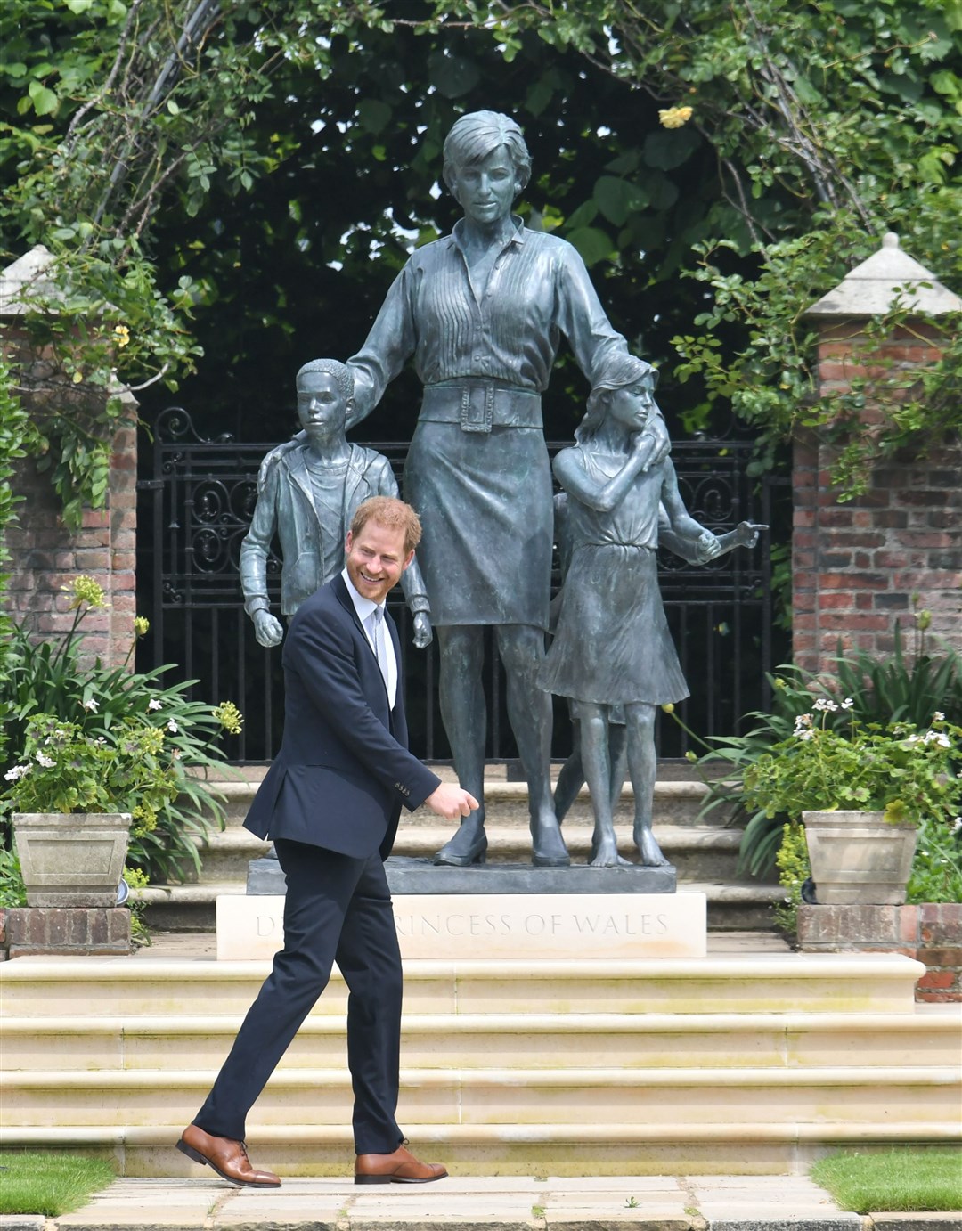 The Duke of Sussex after the unveiling of a statue of his mother Diana, Princess of Wales last year (Dominic Lipinski/PA)