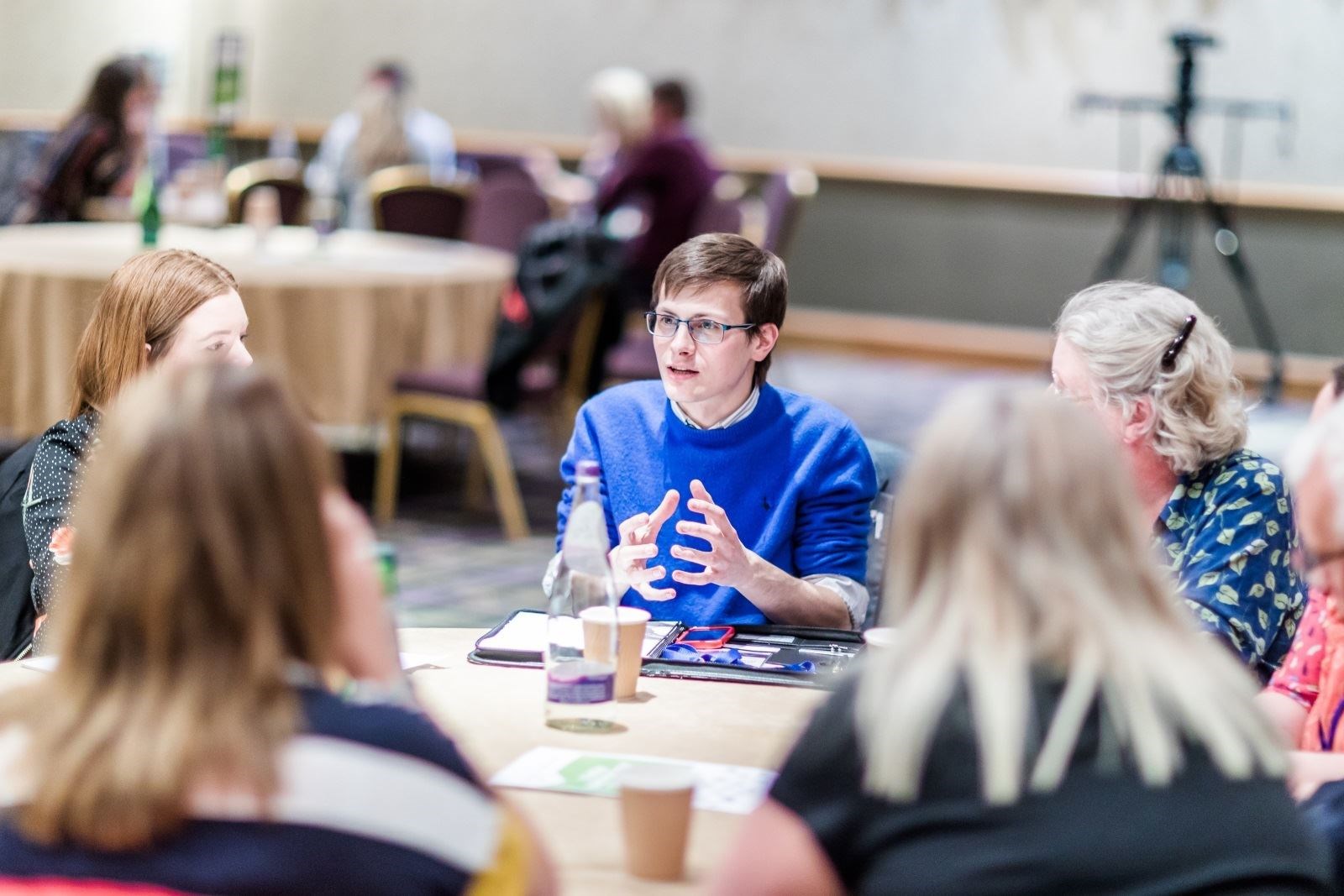 CNPA convener Xander McDade speaks to some of the youngsters who attended the conference.