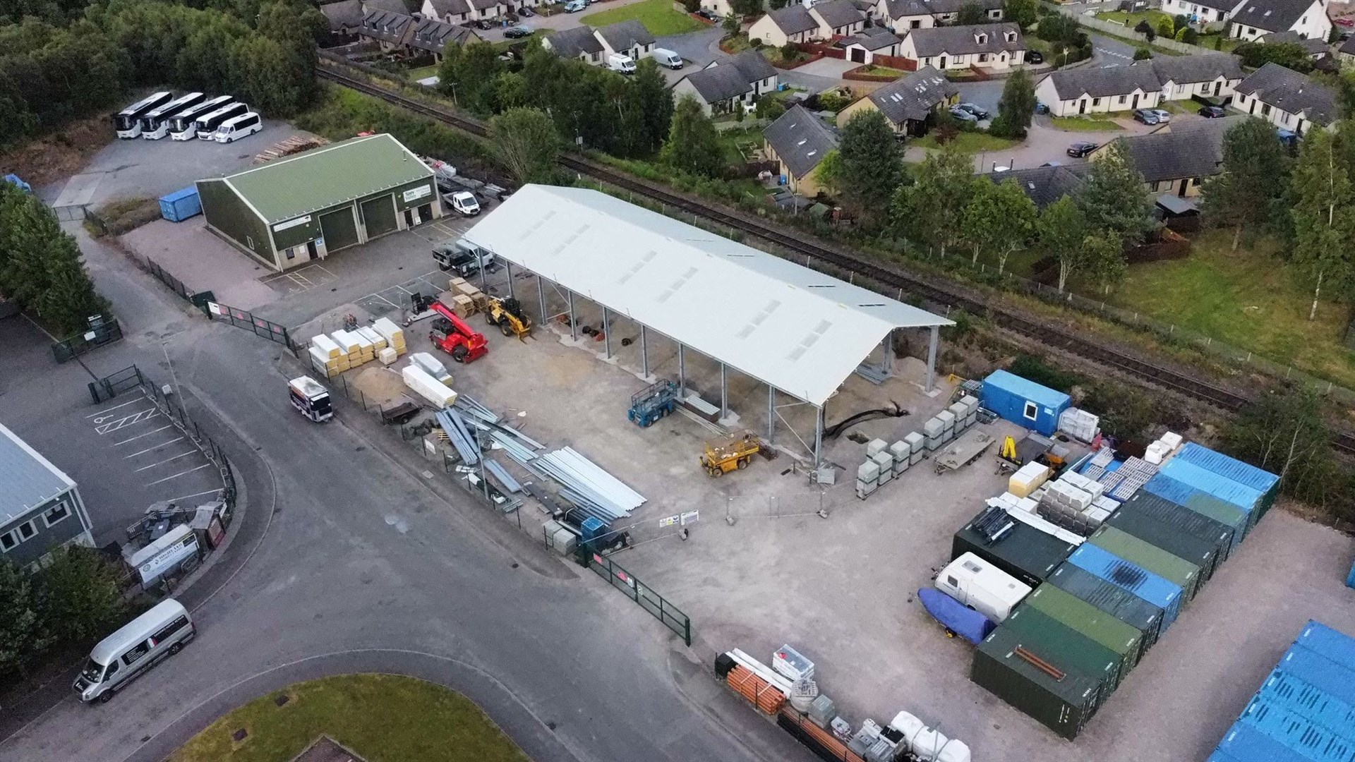 The new unit taking shaped at Dalfaber Industrial Estate which is expected to be occupied by Screwfix. Picture: Sandrone,