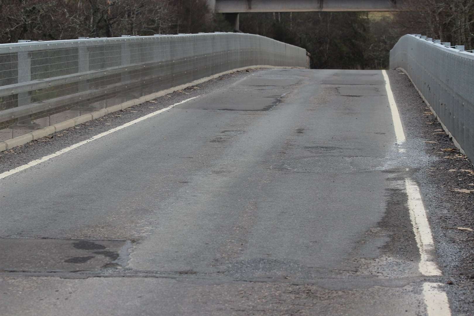 PATCH JOB: The current state of the surface on the Ruthven Bridge is far from ideal but has at least been a patch on the appalling potholes which had grown over the last two years.