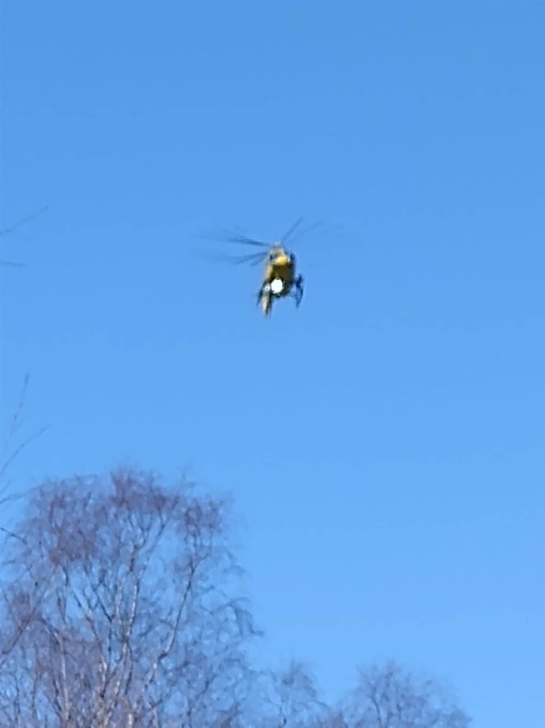 Air ambulance arriving this morning at the scene of A9 crash