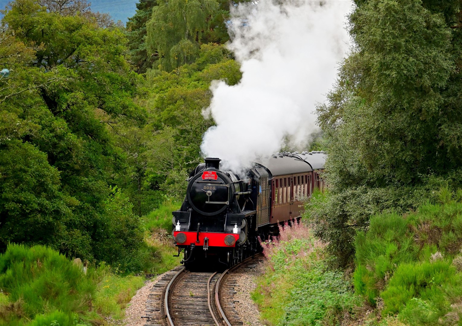 BACK ON TRACK: Thursday sees the recreation of the Black 5 locomotive No. 5025 first passenger hauled service from Aviemore Station in 1934.Aviemore station in 1934