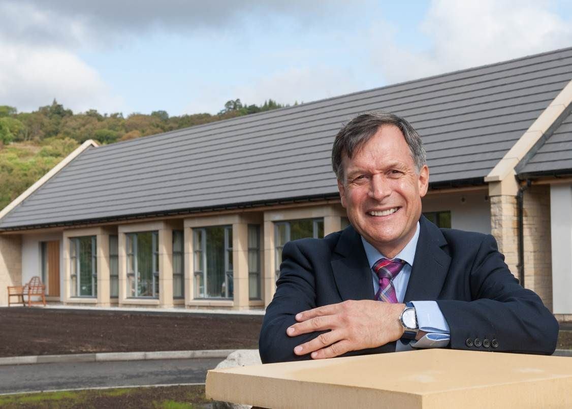 Ron Taylor, managing director of Parklands Care Homes, in front of the Lynemore care home in Grantown.
