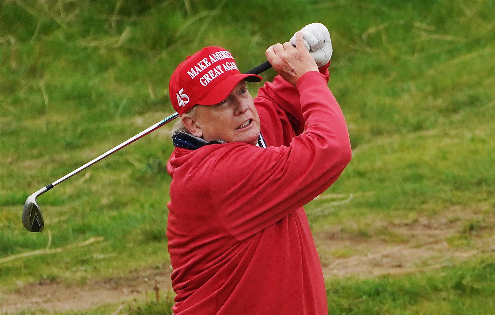 US President Donald Trump at Trump International Golf Links & Hotel in Doonbeg, Co Clare, in 2023 (Brian Lawless/PA)