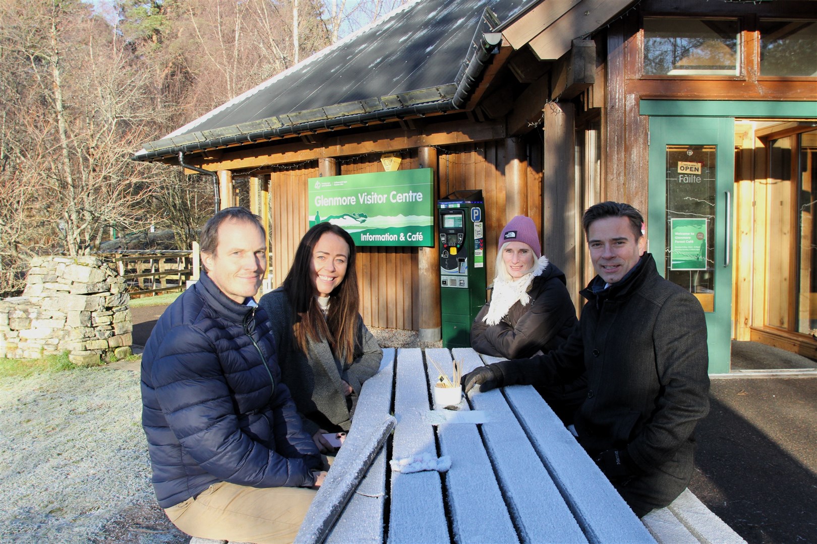 ACGT leaders Mike Dearman, Lee Bissett, Kirsty Bruce and Duncan Swarbrick outside of the Glenmore Visitor Centre.