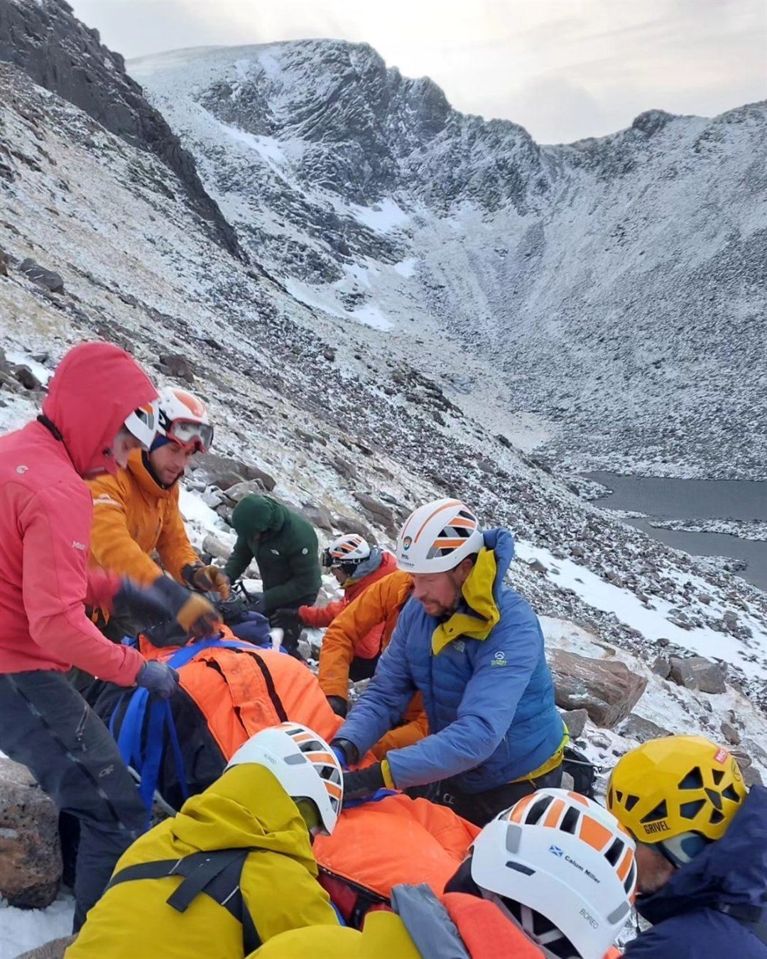 The volunteers had to evacuate the casualty from Jacob's Ladder.