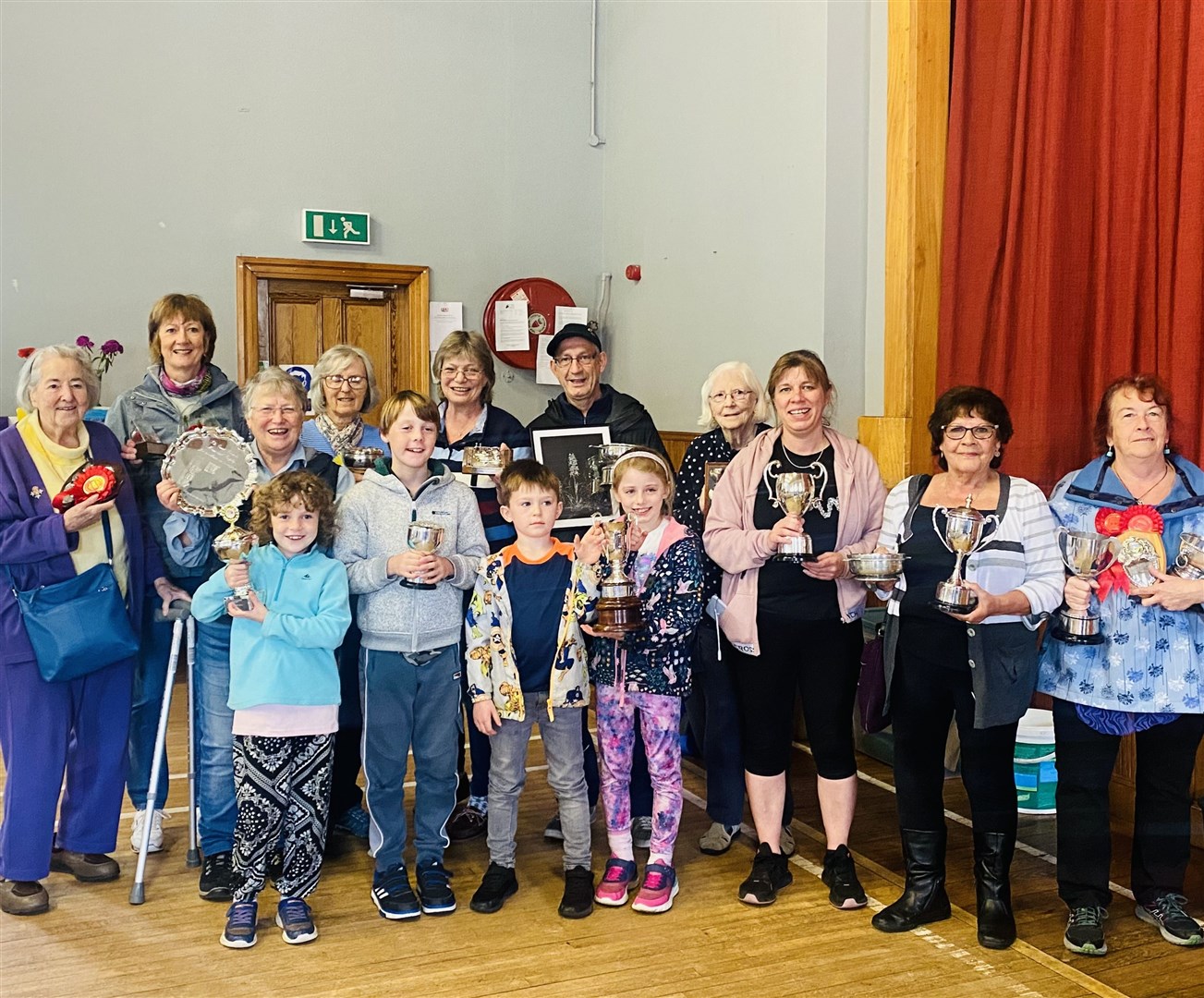 Top of the crops at Badenoch Gardening Club Show winners for 2023 were: (back) Kate Downie, Gilly Howarth, Sue Thomas, Laura Pierce, Lynne Munro, Tony Mullender, Viv Haylock, Jen Douglas, Barbara Douglas and Lynda Dodd. (Front): River Munro, Eathan Munro, Freya Hill and Lewis Hill.