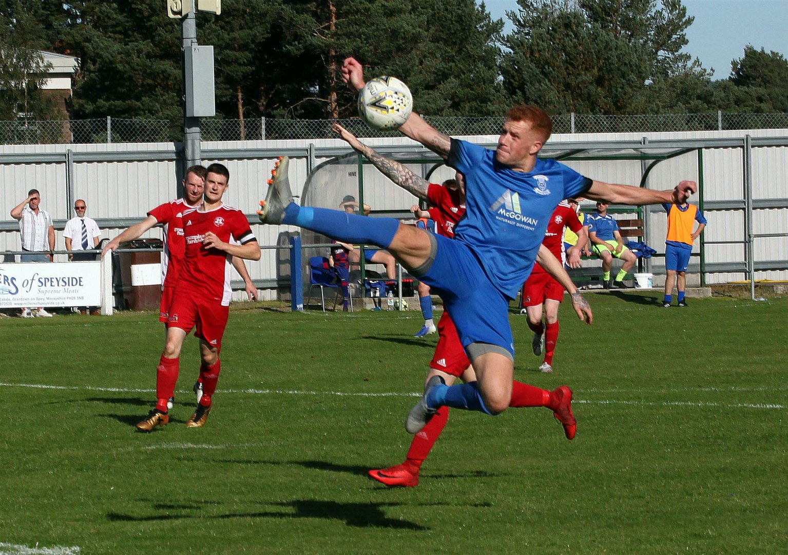The Jags' Scott Morrison needs a leg up to control the ball in Saturday's cup win. Pic: Frances Porter