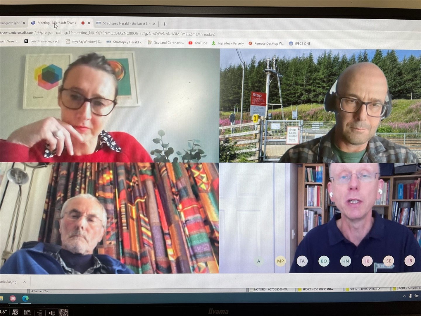 Brendan Paddy (top right) attending a virtual meeting between Network Rail and campaigners during the Covid lockdown.