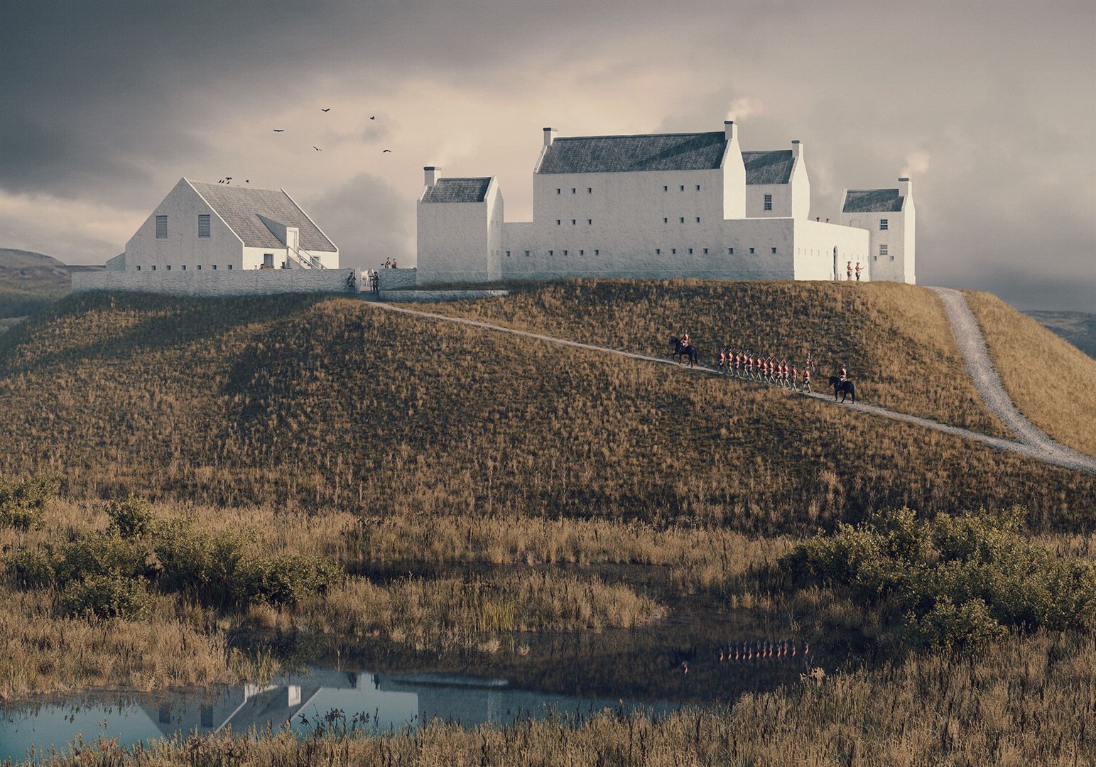 As they were: Ruthven Barracks, Kingussie, before they were burned out by the Jacobites in 1746 (copyright Bob Marshall)