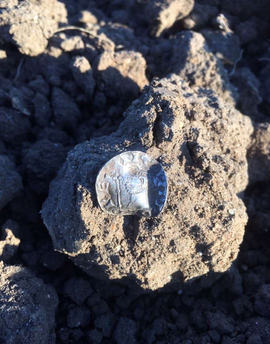 Reece Pickering found the Harold II silver penny in a field in Norfolk (Jonathan Crowe/Hansons/PA)