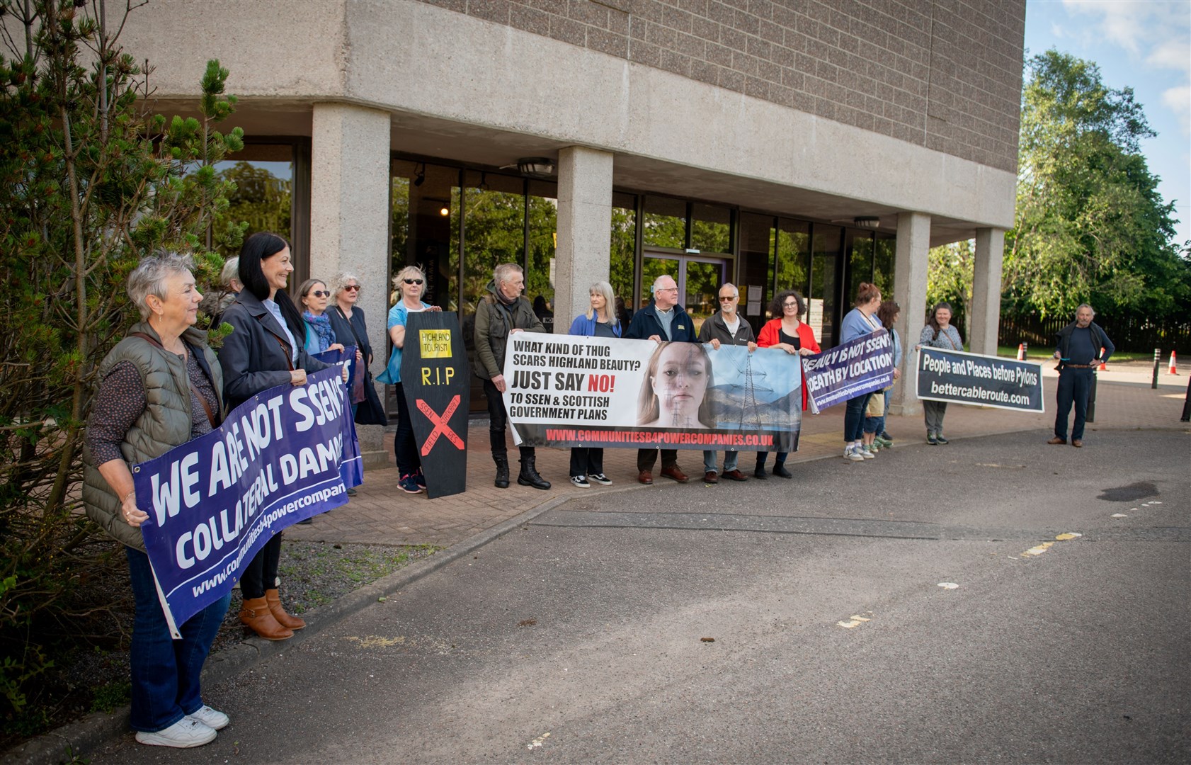 Campaigners outside Highland Council's headquarters. Picture: Callum Mackay.