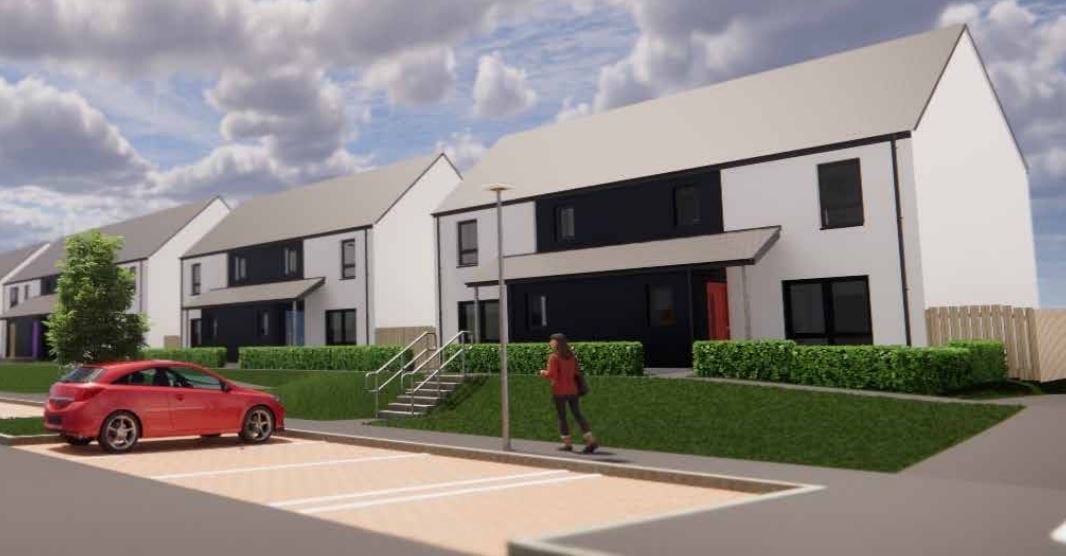 An impression of the vehicular approach from Grampian Road. All images Colin Armstrong Architects.
