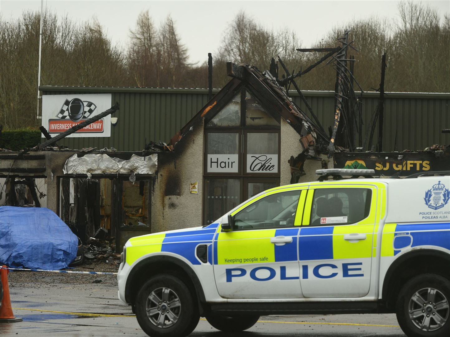 The aftermath of the fire at Fairways Business Park. Picture: James Mackenzie