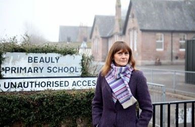 Councillor Helen Crawford outside Beauly Primary School - she has been concerned about attainment for years.