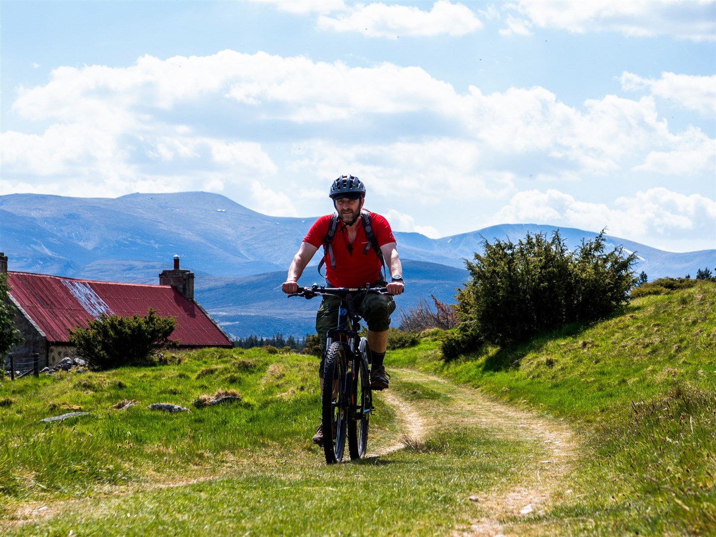 John passes the houses on the 'diversion' at Rynettin. Picture: Markus Stitz