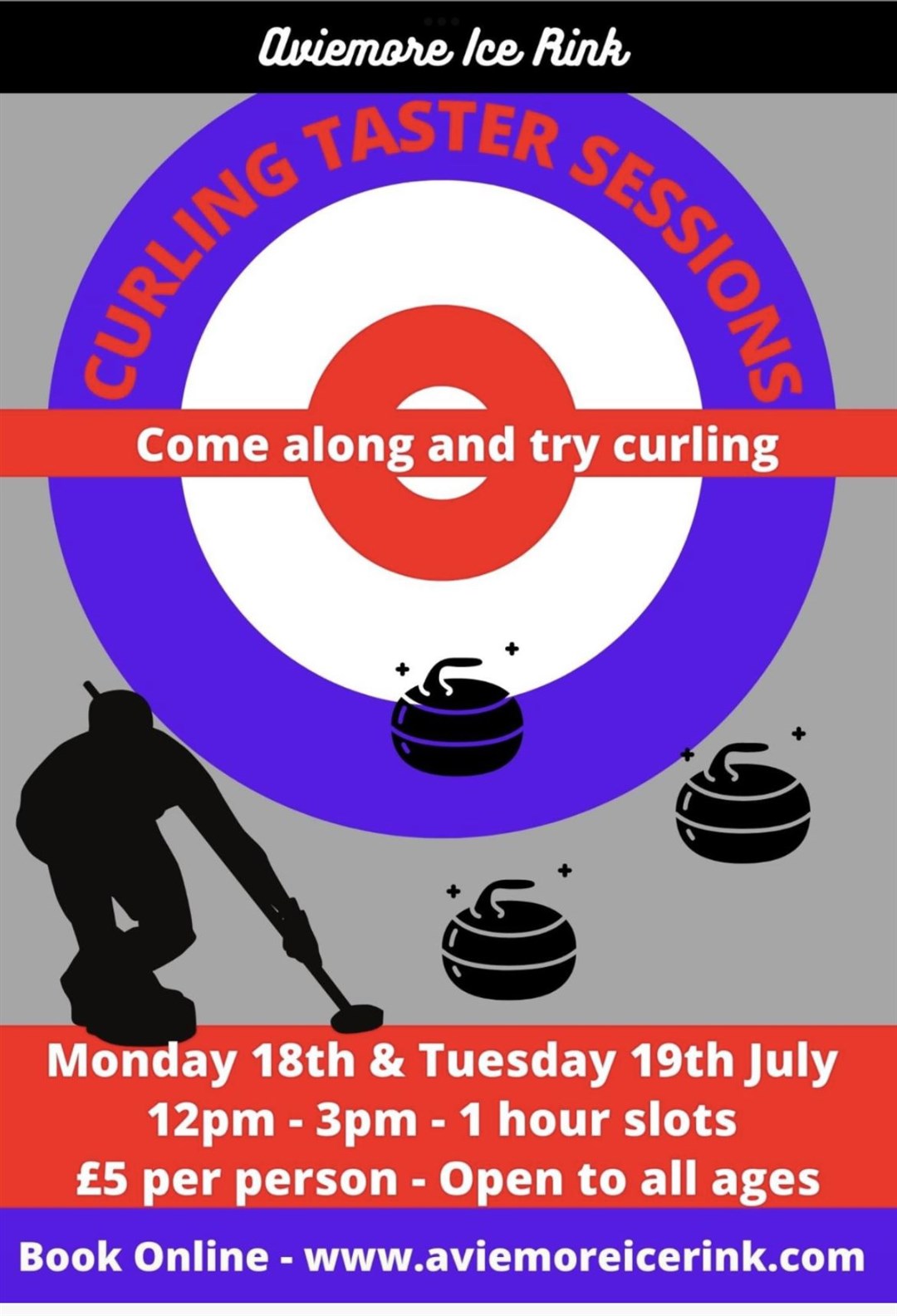 Give curling a try at Aviemore's ice rink at the start of next week.