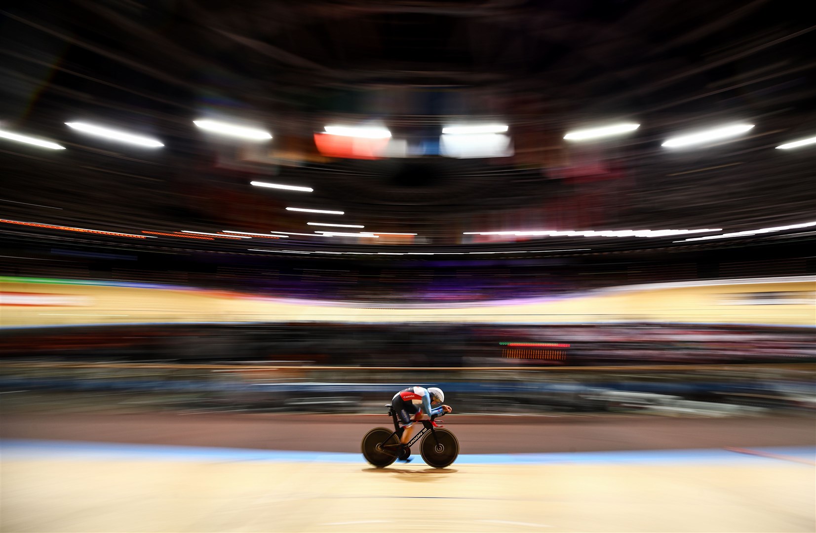 Canada’s Jay Lamoureux riding the Men’s Individual Pursuit during the 2020 UCI Track Cycling World Championships