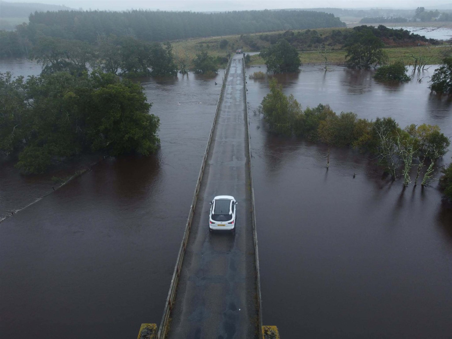 Library pic at Broomhill, Strathspey of what is feared will come later today if the rain keeps up. Picture: Sandrone