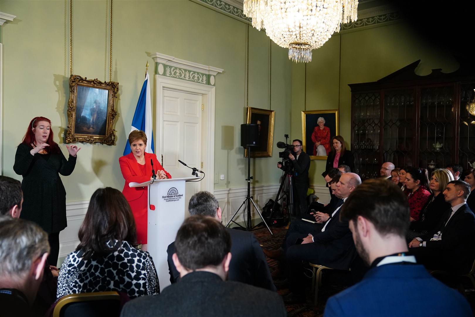 Nicola Sturgeon speaks during a press conference at Bute House in Edinburgh where she announced she will stand down as First Minister (Jane Barlow/PA)