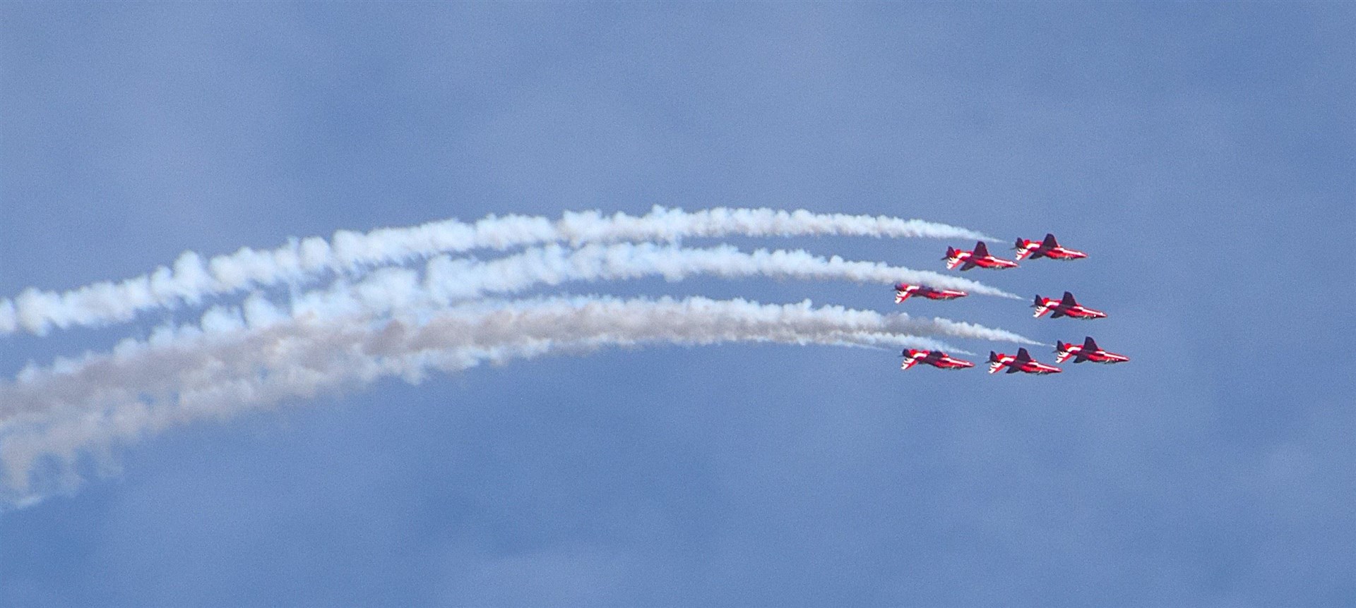 Among their spectacular antics were a full inversion. Picture: Philip Murray.