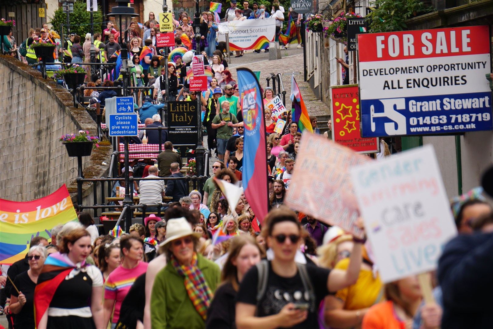 Hundreds of people gathered in Inverness for the Highland Pride March. Picture: Federica Stefani.