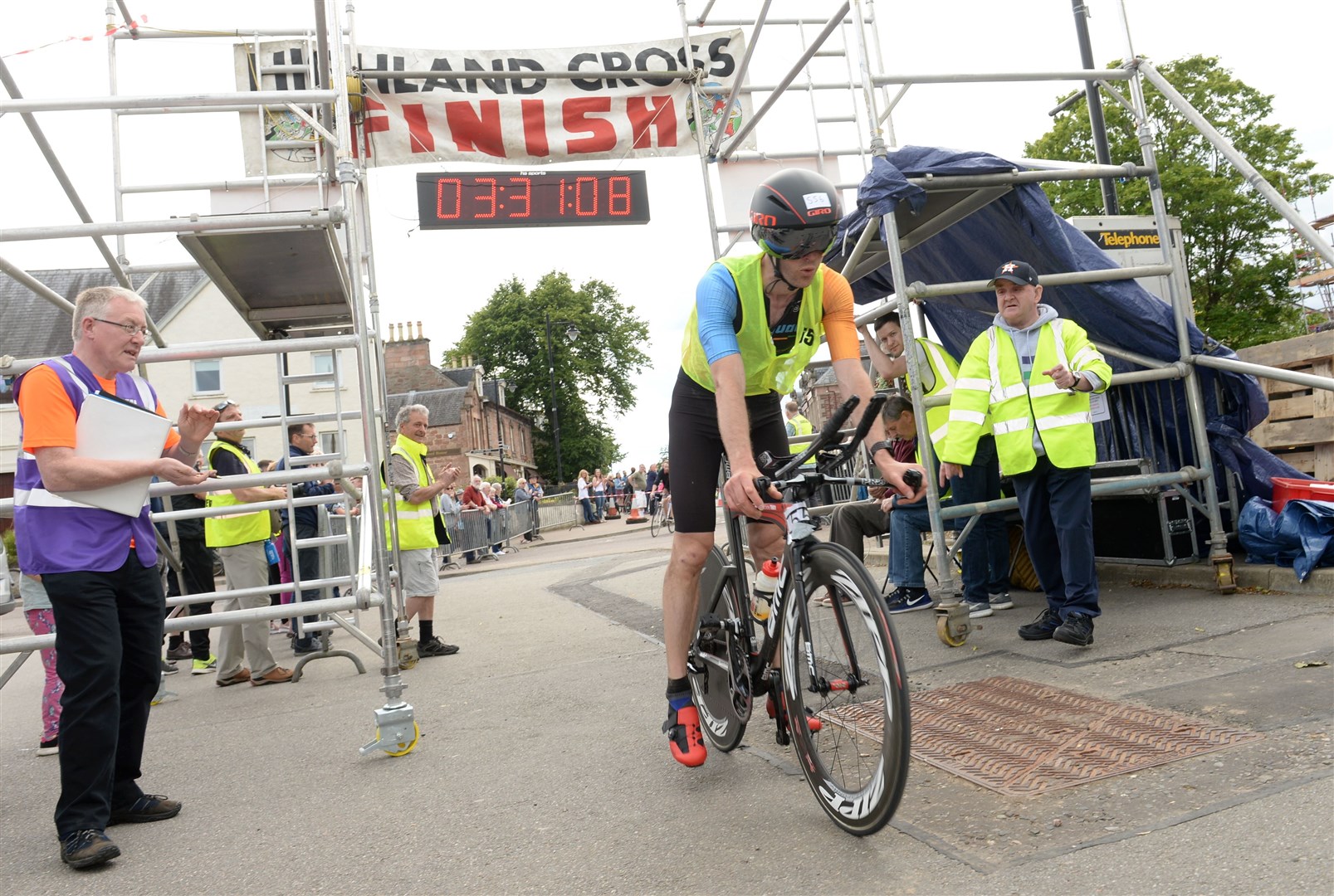 Peter Fenwick from Inverness crosses the line to win in 2019. Picture: Gary Anthony