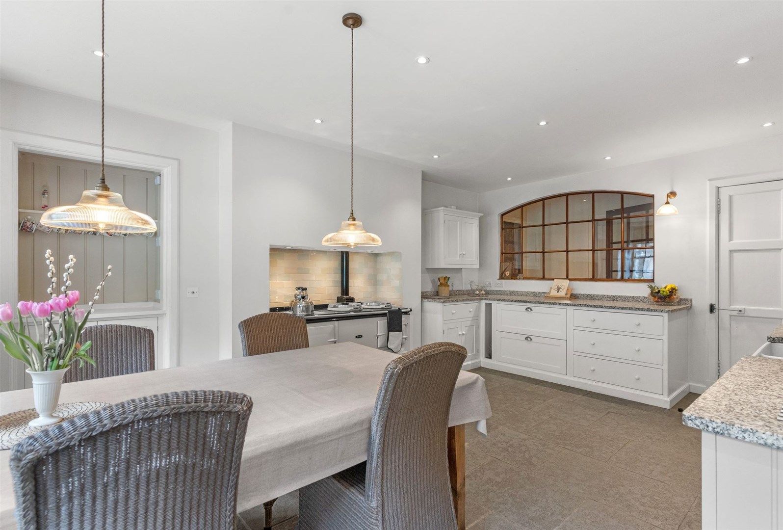 The kitchen and dining area at Broomhill House.