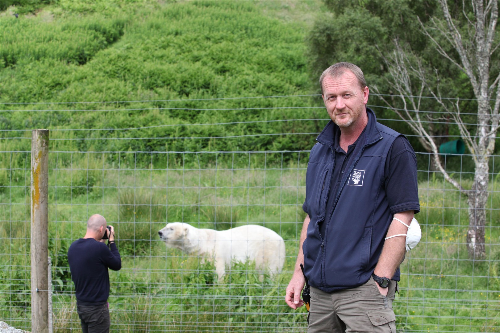 RZSS animal collections manager Keith Gilchrist in front of one of the wildlife park's two polar bear enclosures.