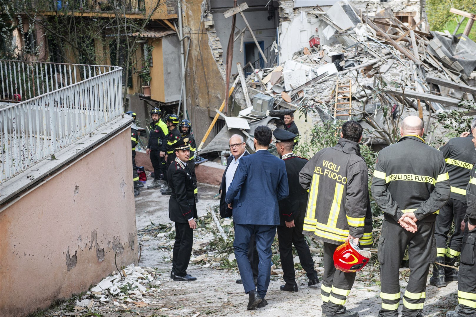 Rome’s Mayor Roberto Gualtieri visits the scene (Valentina Stefanelli/LaPresse via AP/PA)
