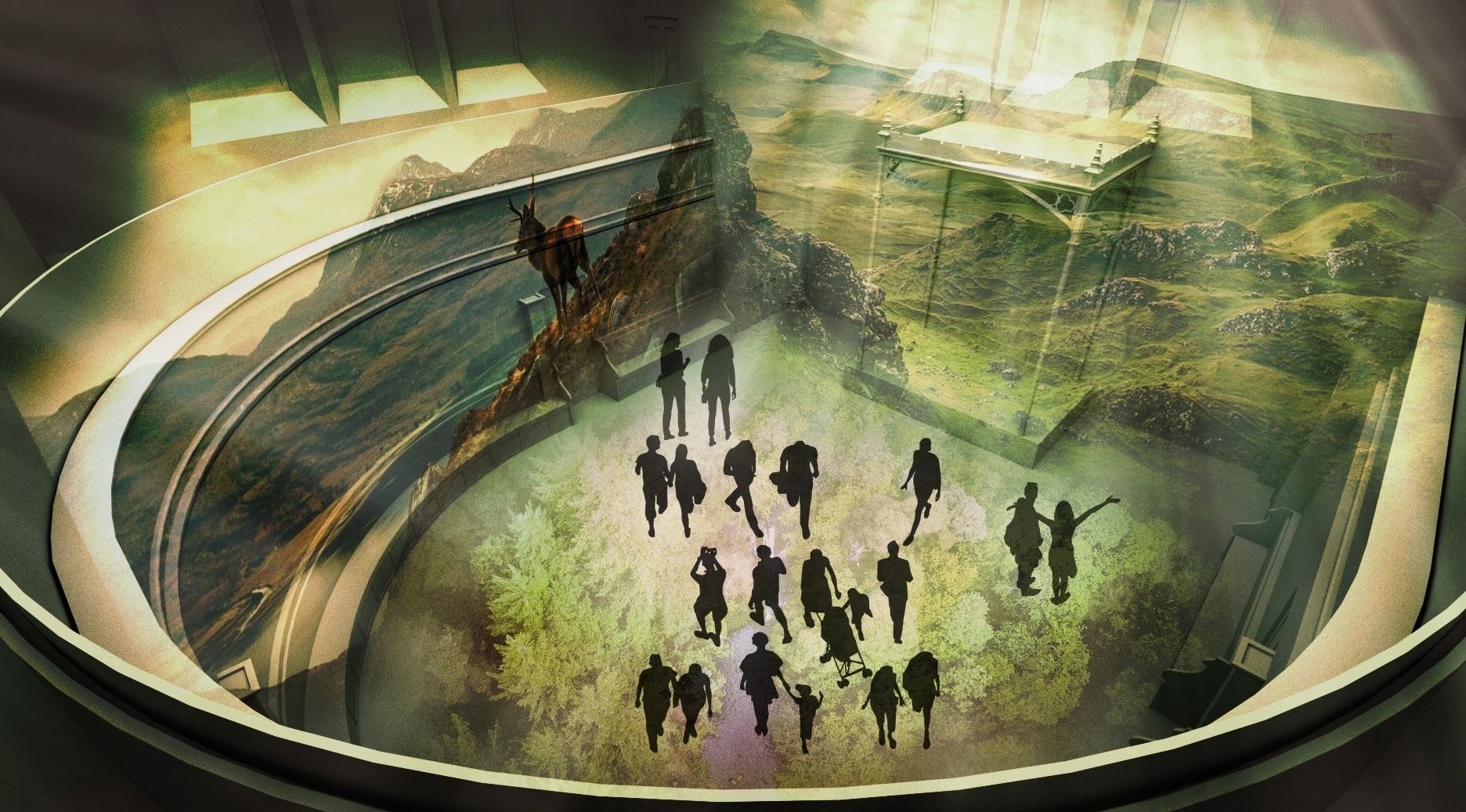 An artist's impression of the Spirit of the Highlands end show at the Inverness Castle Experience.